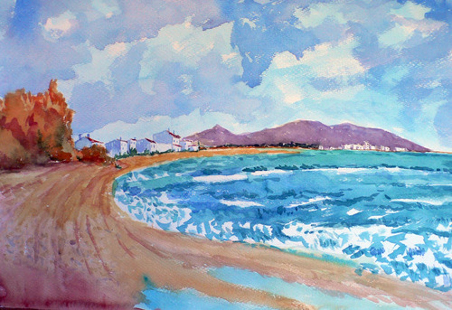 <p>un cuadro con colores aguados</p>