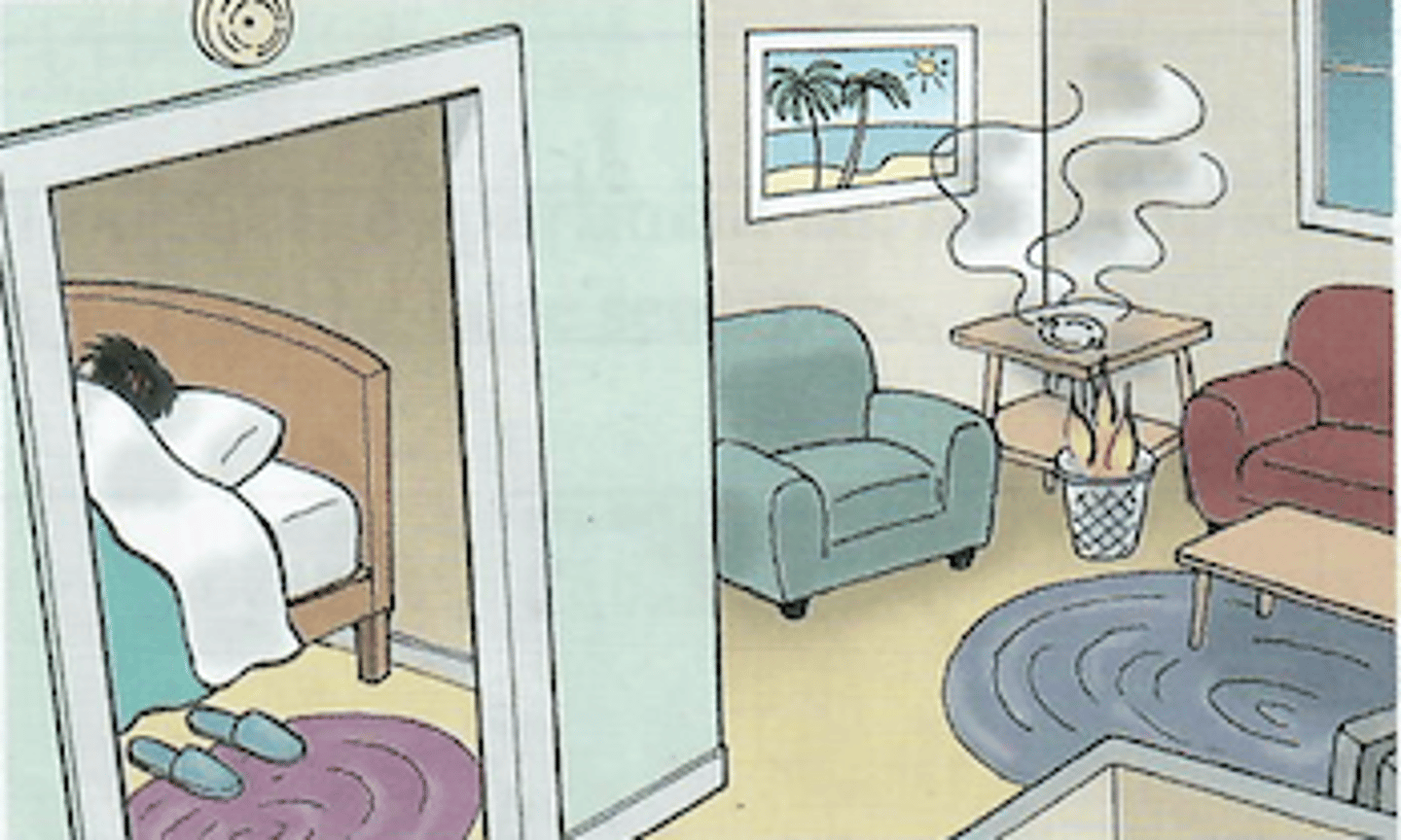 <p>Suddenly, the fire started in an old woman's apartment.</p>