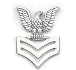 <p>Eagle perched atop 3 chevrons</p>