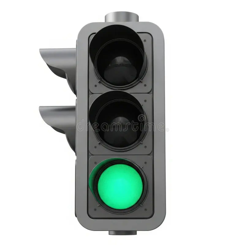 What does a green circular signal mean?