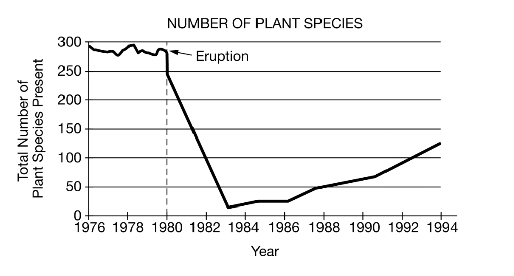 <p>Based on the data shown in the graph, when would the species richness of the ecosystem have been the lowest?</p>