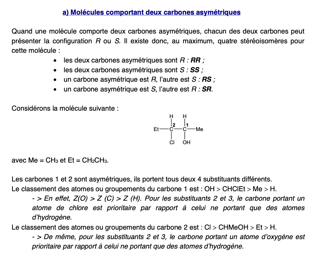 <p>Diastéréoisomères configurationnels (=Diastéréoisomères) et stéréoisomères quand molécule a 2 C asymétriques</p>