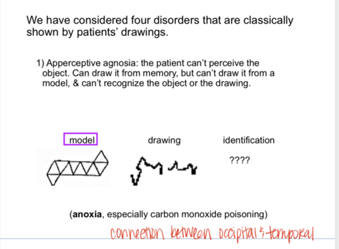<p>REVIEW: What is apperceptive agnosia?</p>