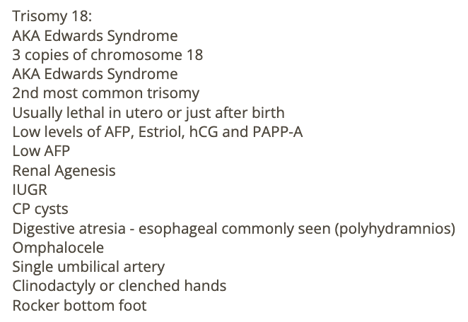 <p>c) trisomy 18</p>