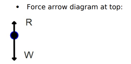 <ul><li><p>Resultant force = centripetal force = mv²/r.</p></li><li><p>The resultant force must be downwards because that is the direction of the centre when the car is at the top.</p></li><li><p>Force arrow diagram at top: W<sub>downwards</sub> &gt; R<sub>upwards</sub> because resultant force must be downwards.</p></li><li><p>So the force on the car from bridge = R = W - mv²/r</p></li><li><p>(Answer is D).</p></li></ul><p></p>