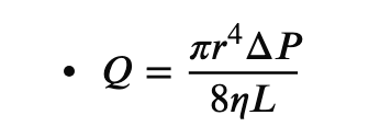 <p>Poiseuille’s law states that the _____ has the most significant effect on blood flow in a vessel</p><p>.</p><p>a) fluid viscosity</p><p>b) vessel radius</p><p>c) pressure gradient</p><p>d) vessel length</p><p>.</p><p>Q = volume over time</p><p>n = fluid viscosity </p>