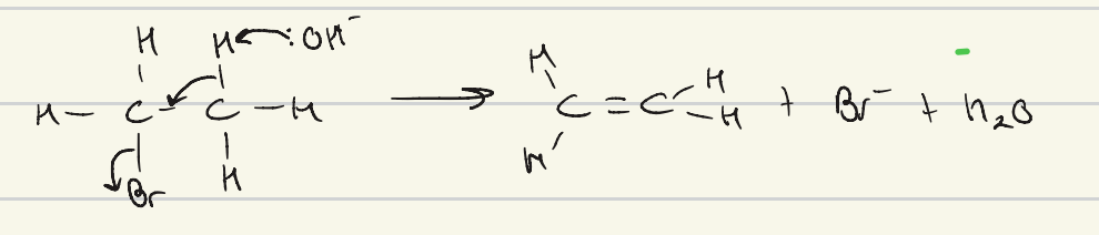 <ul><li><p>C-Br bond breaks as enthalpy < C-H</p></li></ul><p></p>