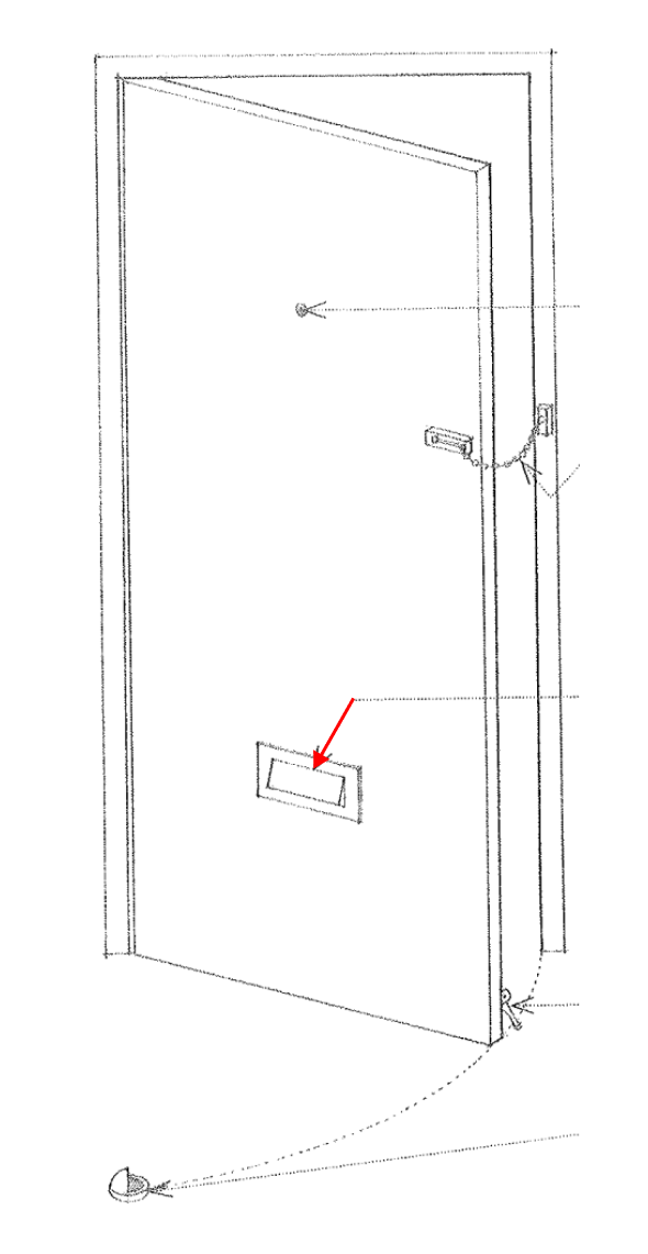 <p><span>A small opening in an exterior door or wall, often with a hinged closer, through which mail is delivered</span></p>