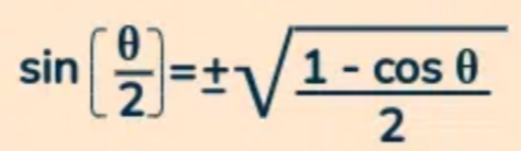 <p>± sqrt((1 - cos(u) / 2)</p>