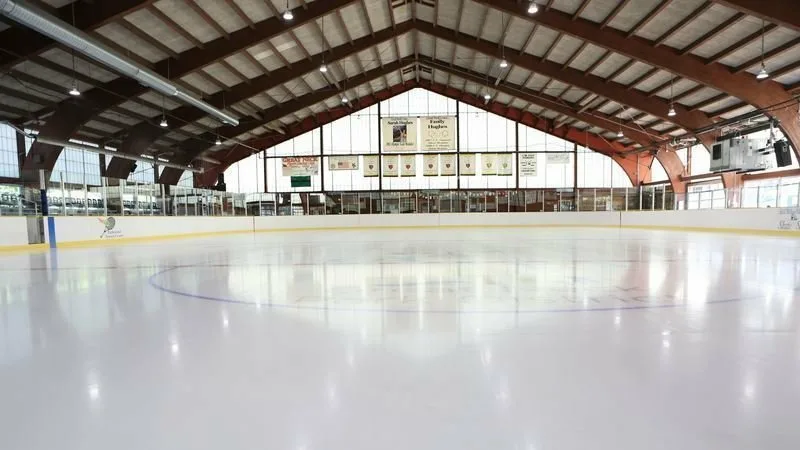 <p><span>A flat surface of ice or floor for skating or ice hockey</span></p>