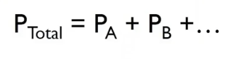 <p>total pressure exerted by mixture of gases is equal to sum of partial pressures of the individual gasses </p>