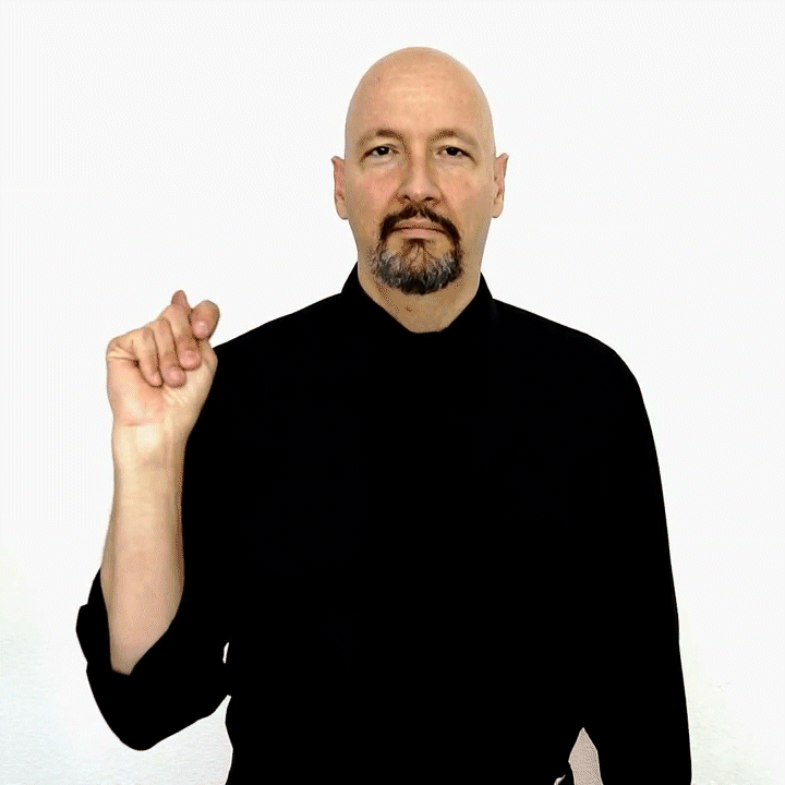 <p><span style="font-size: medium">forming the dominant hand into the letter "t."&nbsp; The palm side is facing away from you. Shake your hand side to side a couple times. Some people use a twisting movement instead of the side to side shake.&nbsp; Either is fine.</span></p>