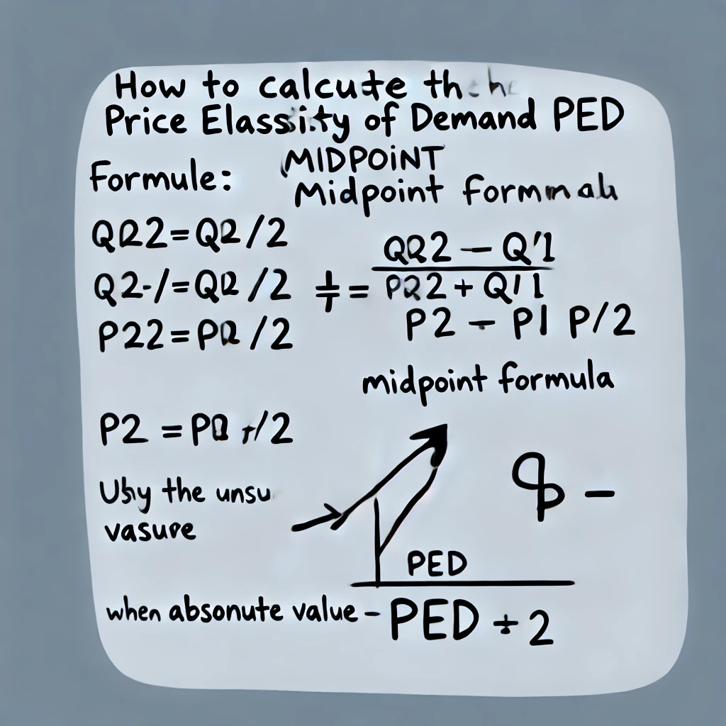 <p><span style="color: yellow">Calculate the Price Elasticity of Demand using the midpoint formula. Memorize the formula. Why is the answer to the formula always negative? Why do we want to use the absolute value of the answer when we are determining elasticity?</span></p>