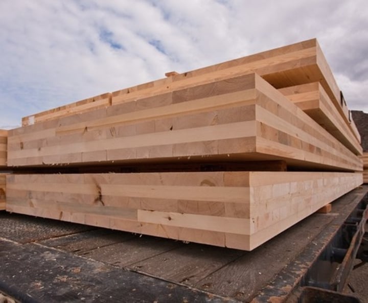 <p>Wood Products</p><p>- structural panels laminated from solid lumber</p><p>they may be used for floors, walls & roofs</p><p>ADVANTAGES</p><p>- produced in sizes not otherwise available</p><p>- lightweight and efficient</p><p>- rapid on-site assembly</p>