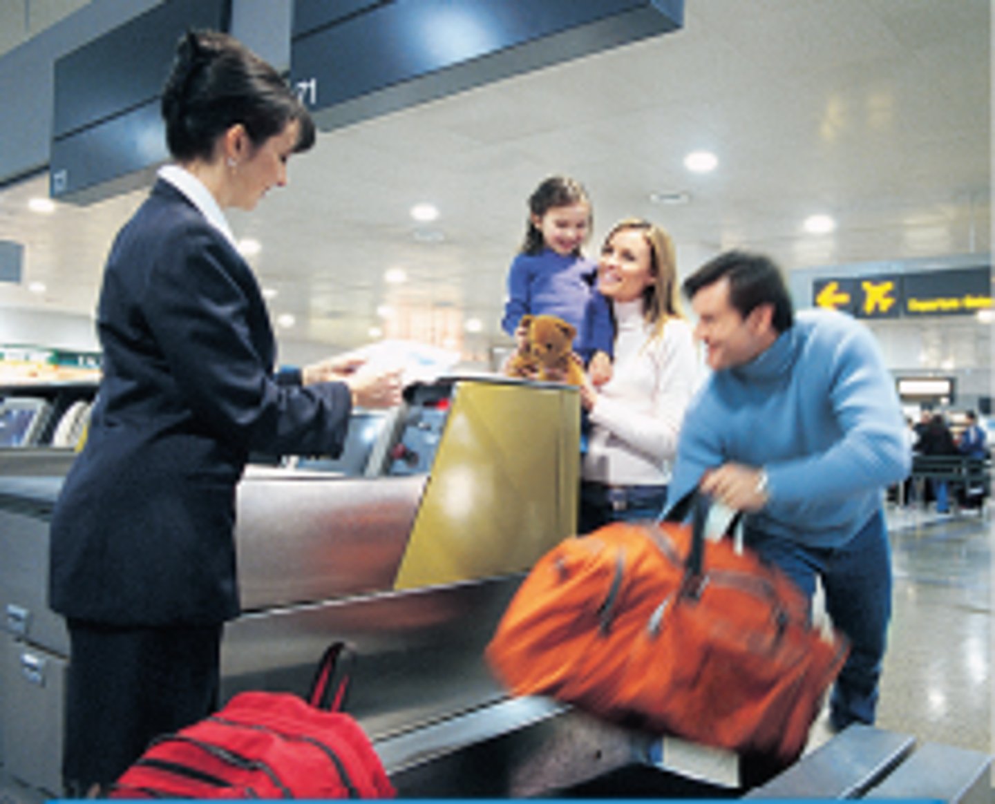 <p>to check luggage</p>