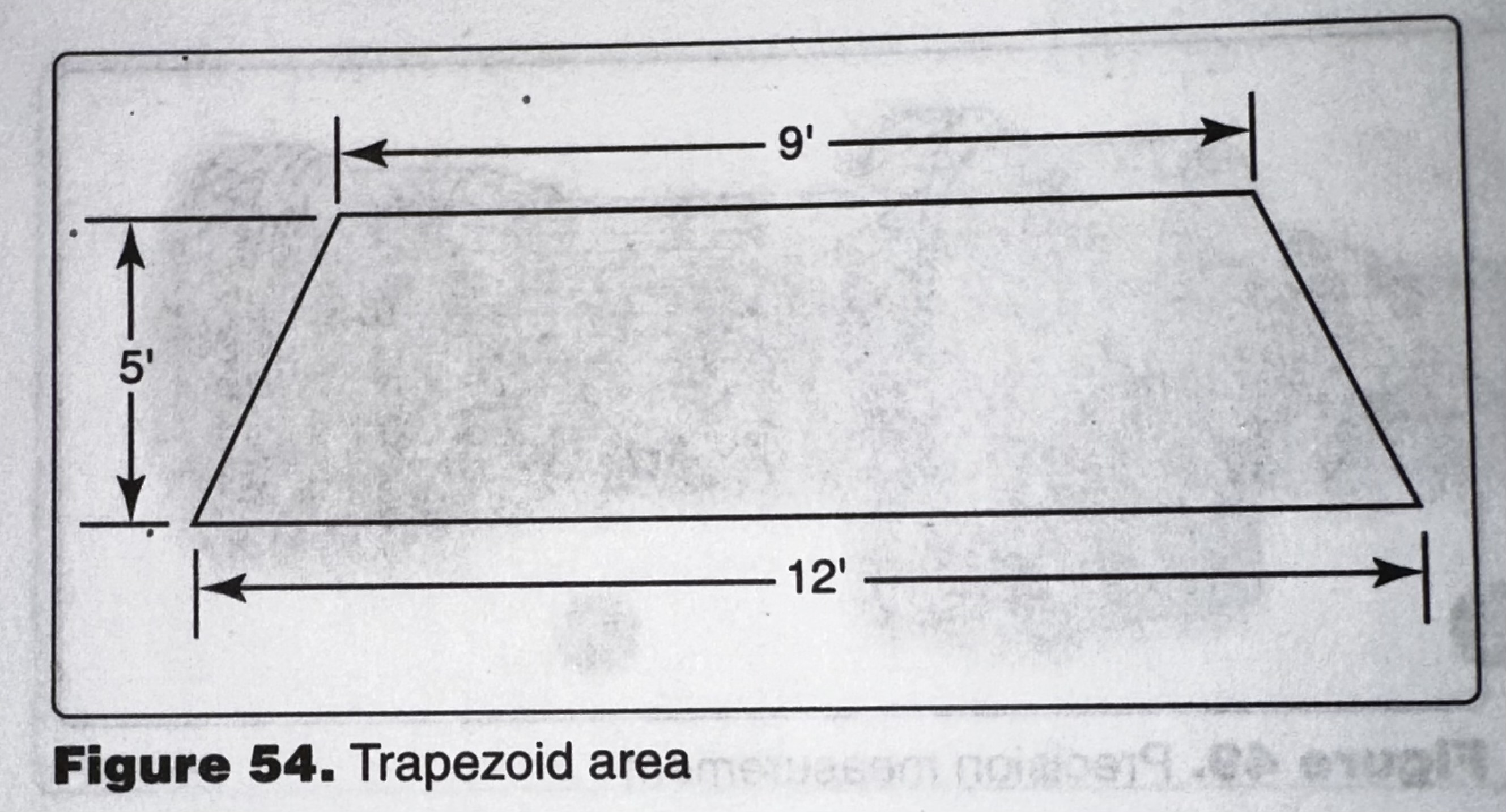 <p>(Refer to figure 54) compute the area of the trapezoid.</p>