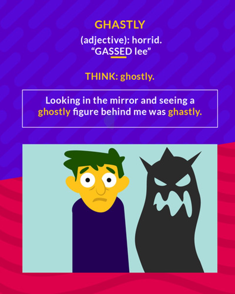 <p>(adj.) horrible</p>