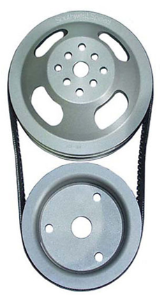 <ol><li><p>A typically rubber belt that transfers the same direction of rotation over a distance</p></li><li><p>Cheaper/ can slip</p></li><li><p>The ratio of diameters of the driven pulley over the driver pulley</p></li><li><p>Drill press</p></li></ol><p></p>