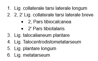 <p>A Tibia; B, Talus; C, Calcaneus; D, Os tarsi centrale; E, Os tarsale tertium; F, Os metatarsale tertium; G, Os melatarsate quartum</p>