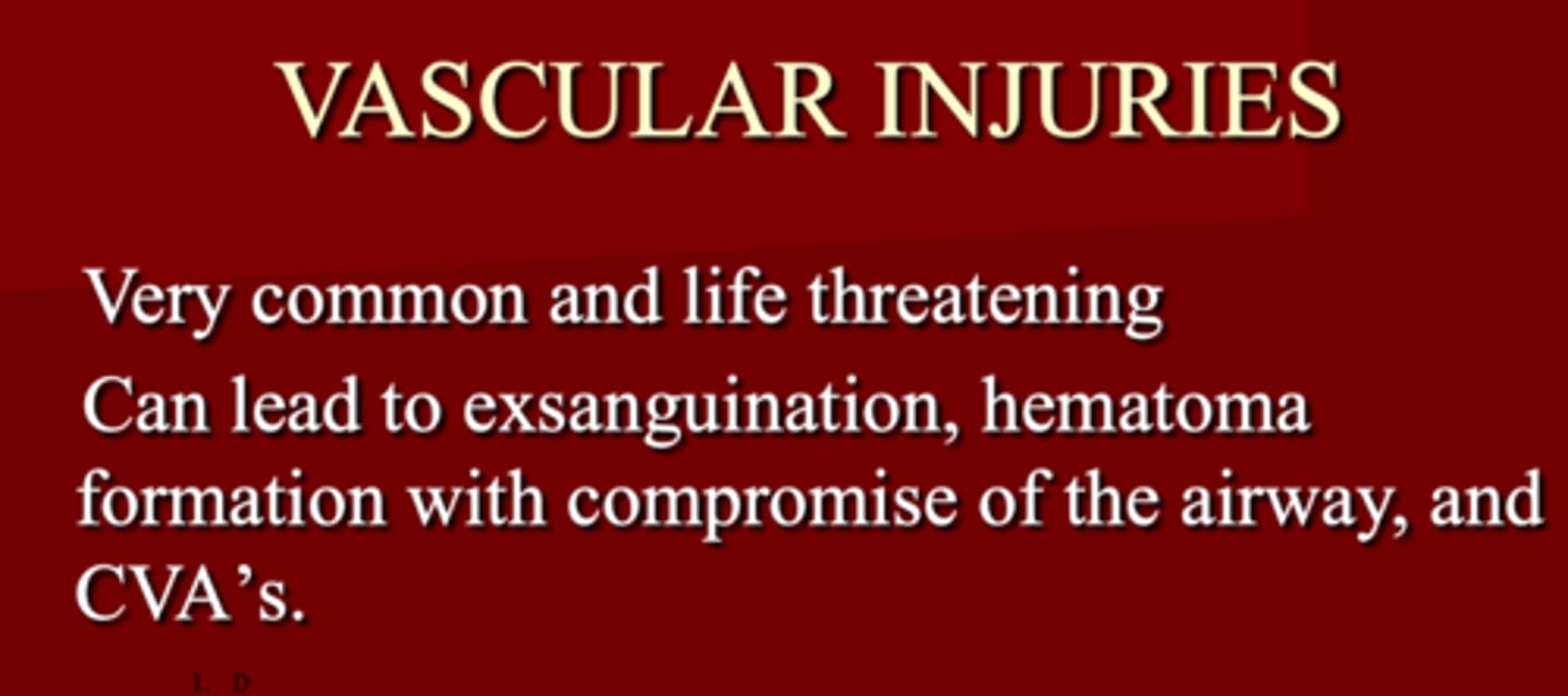<p>Vascular injuries </p>