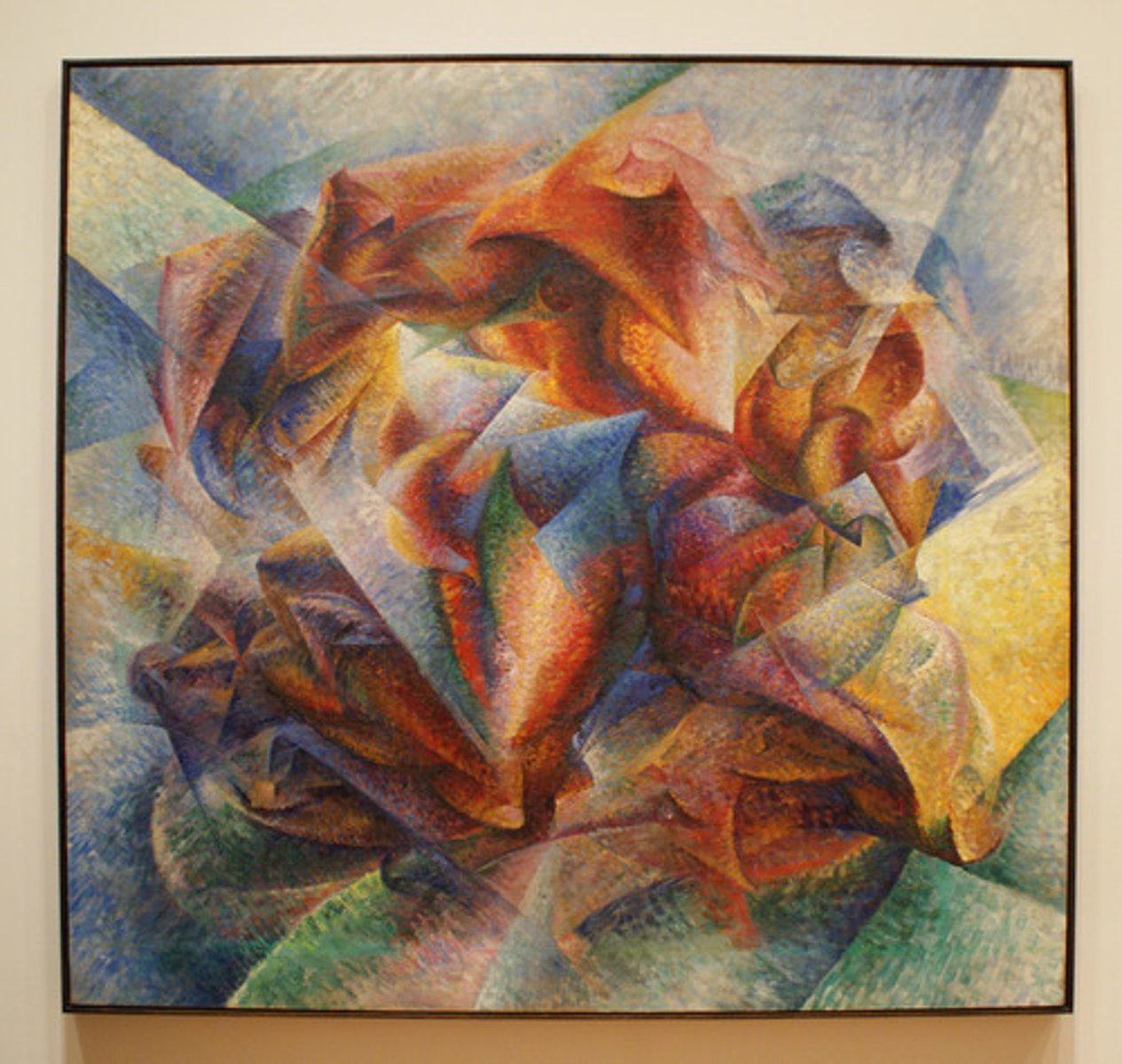 <p>-artistic movement in Italy around 1910 tried to express energy and values of machine age;</p><p>-Italian movement begun shortly before and during WWI; depicted dynamic movement and stressed violence &amp; speed of Machine Age; They advocated revolution and glorified war.(Balla, Severini, Boccioni)</p>