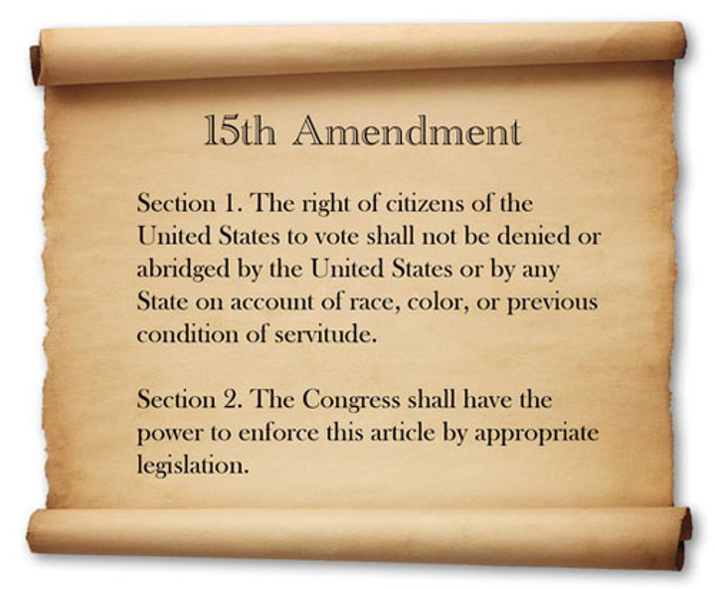 <p>Ratified in 1870, this Constitutional amendment,</p><p>prohibited any state from denying or abridging a citizen's right to vote "on account of race, color, or previous condition of servitude." (p. 297)</p>