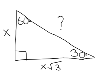 <p>What is the hypotenuse?</p>