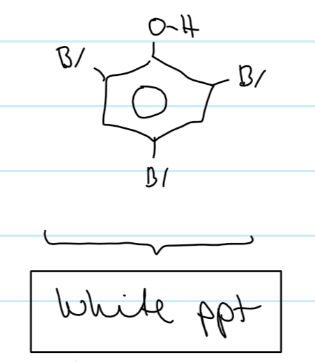 <p>white (can be a test for phenol)</p>