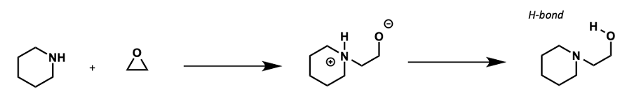 <p>nucleophilicity of amino alcohol product is reduced by hydrogen bonding </p><p>reaction is more controlled in terms of over alkylation </p>