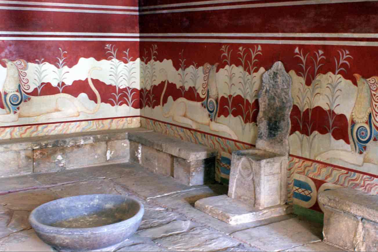 <p>Sala tronowa Pałacu w Knossos</p>