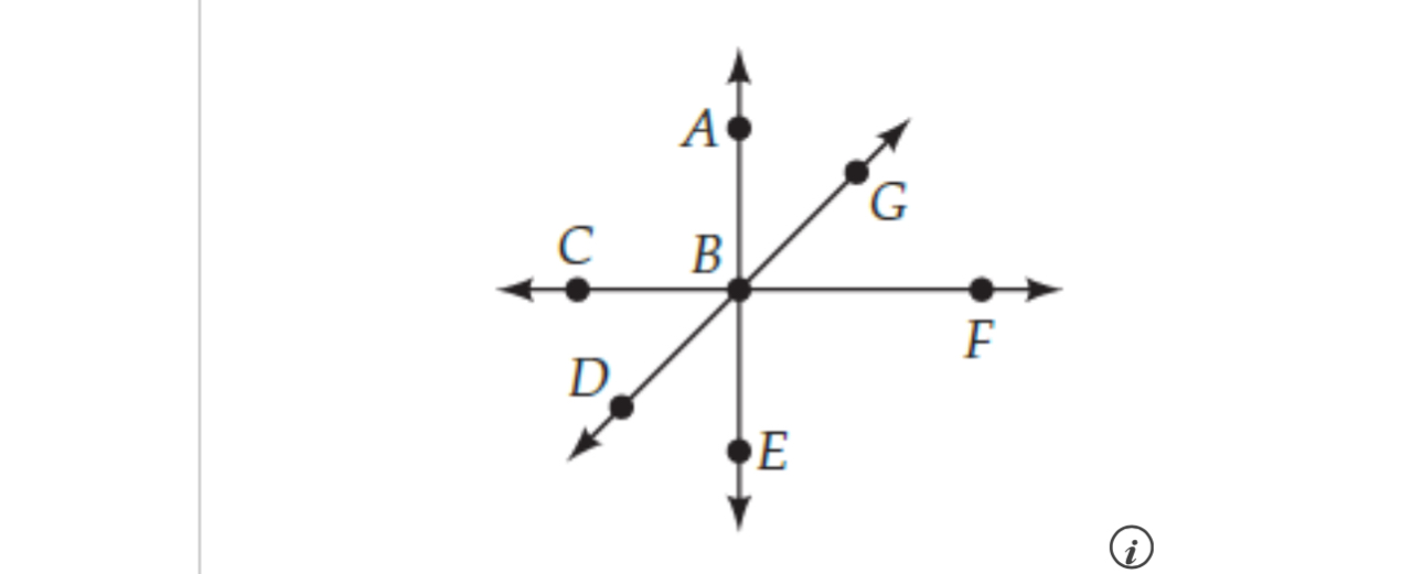 <p>Name two verticle angles</p>
