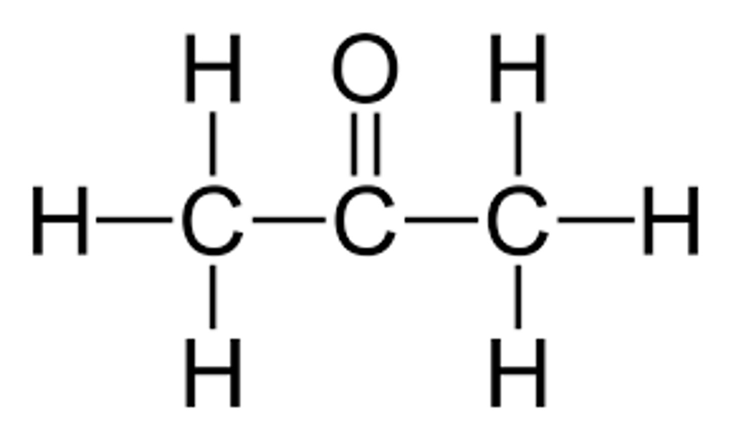 <p>Displayed formula for propanone</p>