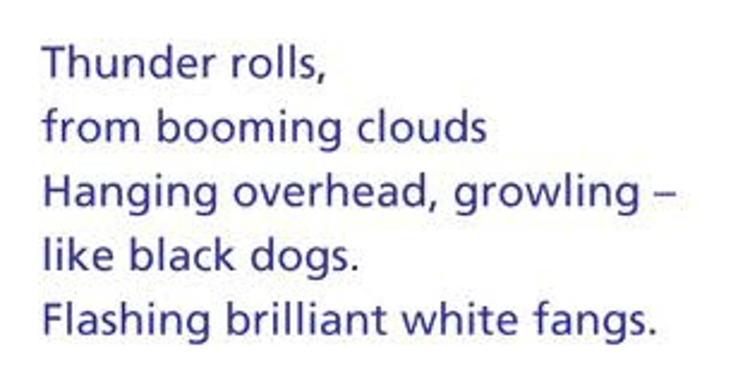 <p>Poetry that DOES NOT HAVE a regular meter, rhyme, fixed line length, or specific stanza pattern</p>