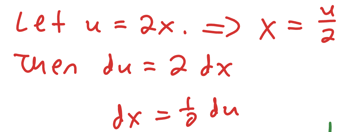 <p>If the x under the square root has a coefficient, you need to U sub for it in order to use a trig sub. After you u sub and get a root with u with no coefficient, then trig sub as normal. At the end, convert theta back into u, and then plug your u sub into the u’s in your answer.</p>
