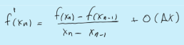 <p>Approximates f’(x<sub>n</sub>) in the NR by a backward finite difference generate iteration.</p>