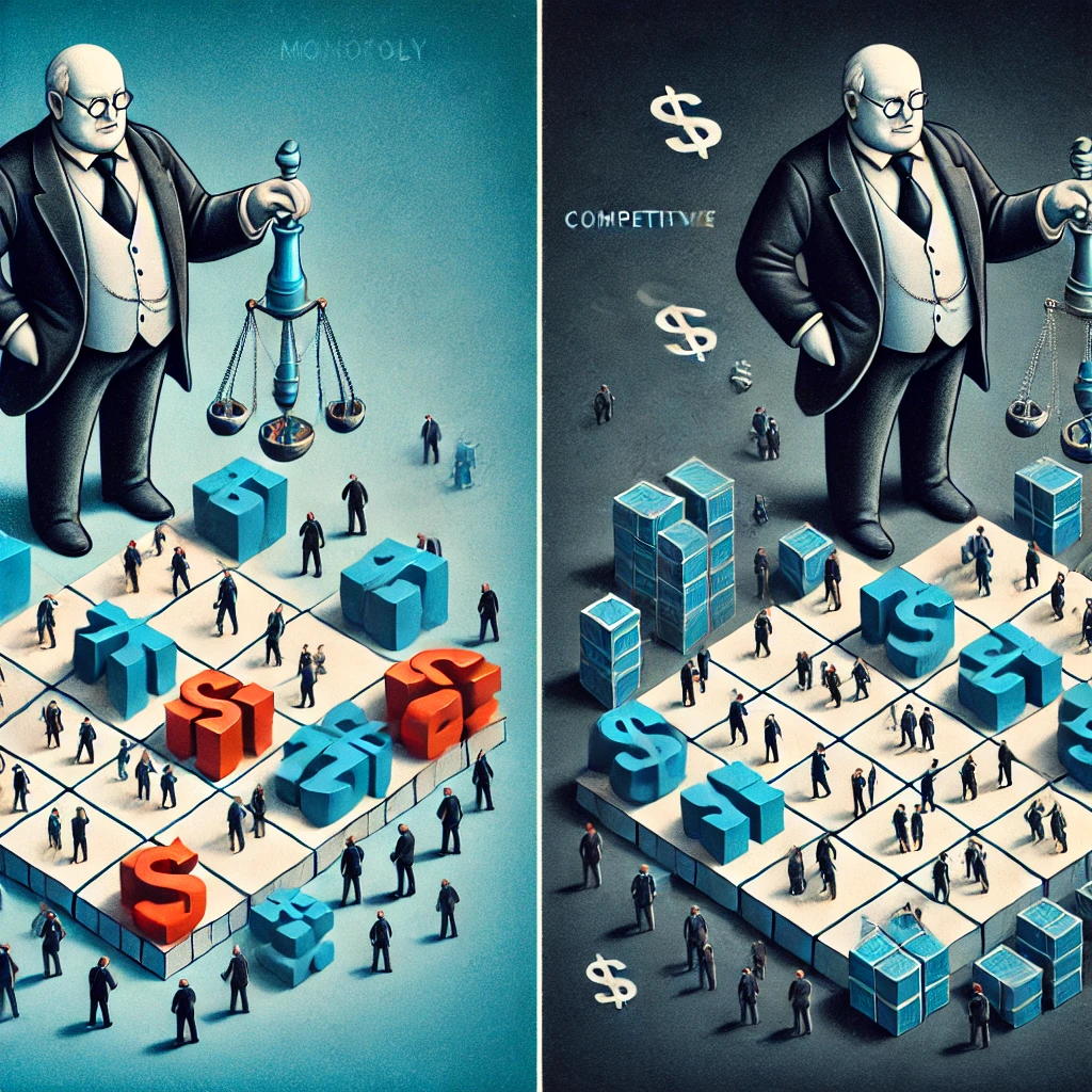 <p><span style="color: yellow">What is a monopoly and how does it differ from a competitive market?</span></p>