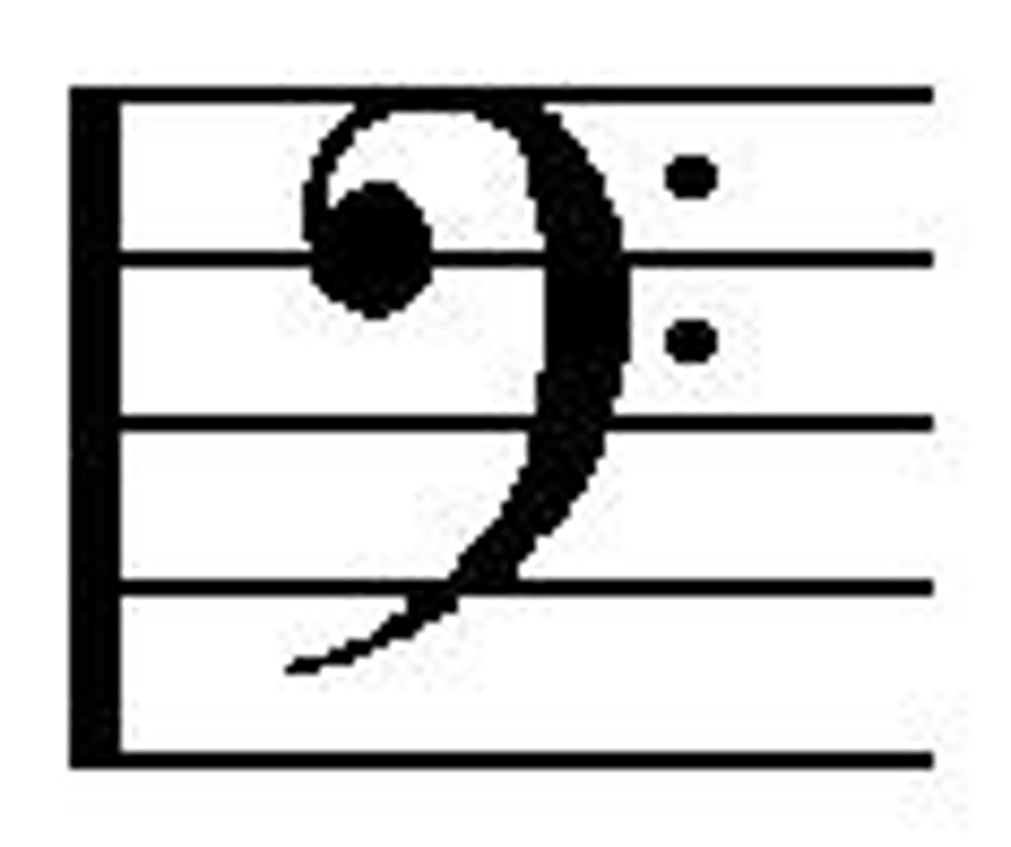 <p>Used for the lower sounding pitches. Also called F clef.</p>