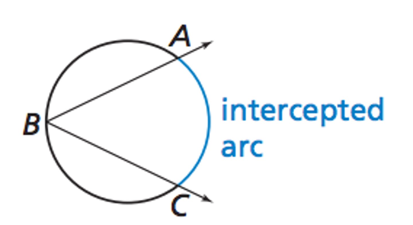 <p>An arc that lies between two lines, rays, or</p><p>segments</p>
