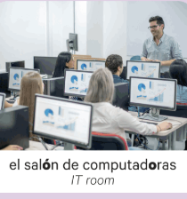<p>el salón de computadoras</p>