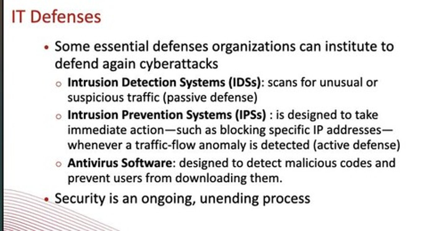 <p>Designed to take immediate action, such as blocking specific IP addresses, whenever a traffic-flow anomaly is detected as an active defense.</p>