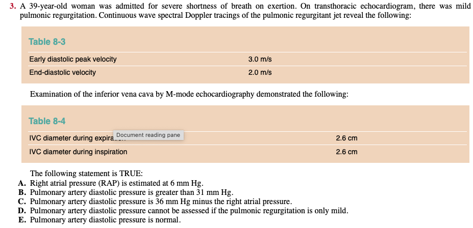 <p>Calculating RVSP or PASP</p>