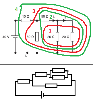 <ol><li><p>Circle the parallel resistors (to calculate the total), then imagine it’s one resistor.</p></li><li><p>Circle the “combined” resistor with the one other in series, calculate the total.</p></li><li><p>Circle the next two as parallel and calculate that</p></li><li><p>Circle the final “combined” resistor with the last one (in series) and calculate that, which gets you the total.</p></li></ol><p>(I drew another way to visualise the diagram if it helps)</p><p></p>