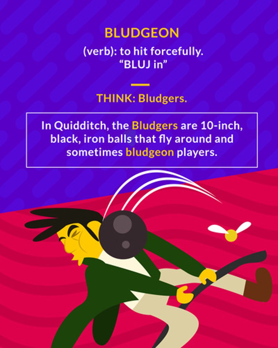 <p>(verb) to hit forcefully</p>
