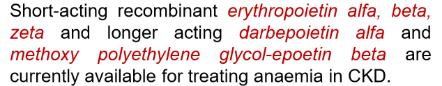 <p>treatment with i/v iron and erythropoeitin which normalises Hb</p><p></p>