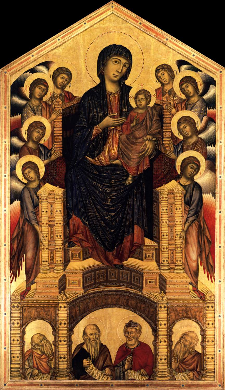<p>Virgin and Child Enthroned Cimabue  Late Medieval </p>