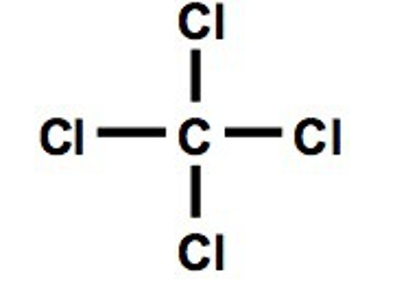 <p>Displayed formula for tetrachloromethane</p>