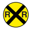 yellow with black letters and "X" symbol
