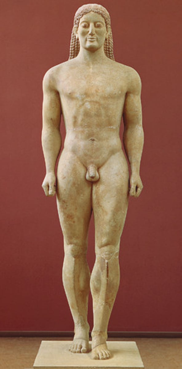 <p>Archaic Greek. c. 530 B.C.E. Marble with remnants of paint.</p>