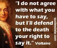 French philosopher who argued for the rights of freedom of speech and religion and criticized intolerance and oppression?