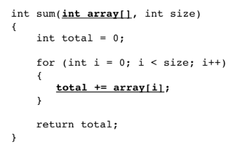 <p>Rewrite both bold/underlined code segments in the following function with code that does the exact same task but does not use [ and ]. Briefly explain your answer.</p>